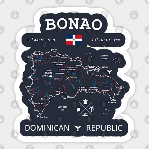 Bonao Dominican Republic Map Sticker by French Salsa